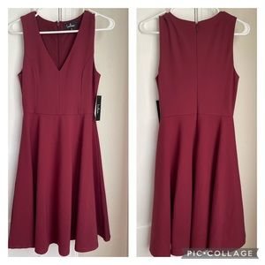 Lulus burgundy A-line dress size small